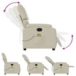 vidaXL Fauteuil inclinable de massage Crème Similicuir