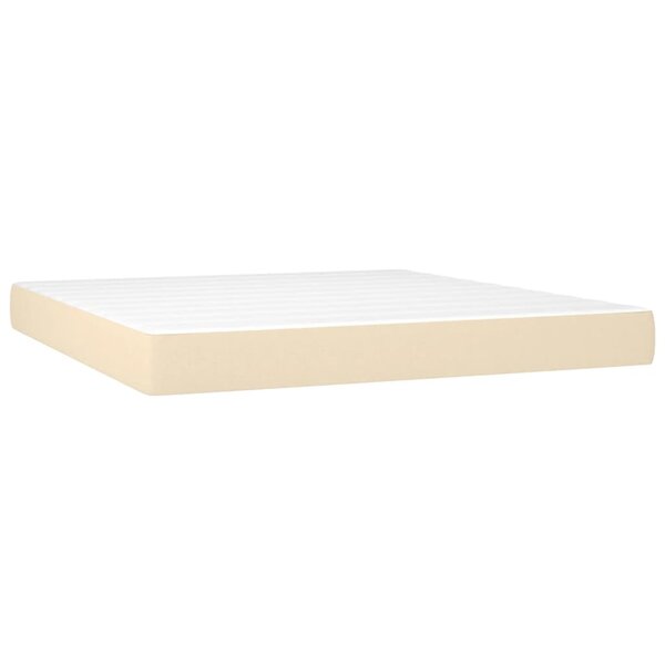 vidaXL Matelas de lit à ressorts ensachés Crème 180x200x20 cm Tissu