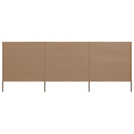 vidaXL Paravent 3 panneaux Tissu 400 x 160 cm Taupe