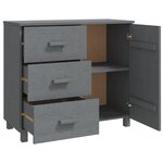 vidaXL Buffet HAMAR Gris foncé 90x40x80 cm Bois massif de pin