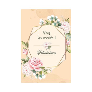 Carte De Voeux - Mariage - Vive Les Mariés ! Félicitations