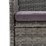 vidaXL Ensemble à manger de jardin coussins 3Pièces Résine tressée Gris