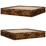 vidaXL Cadre de lit chêne fumé 200x200 cm