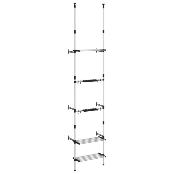 vidaXL Support de jardin télescopique à 3 étagères Argenté Aluminium
