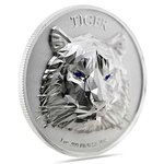 Pièce de monnaie en Argent 5000 Francs g 31.1 (1 oz) Millésime 2022 MULTIFACETED TIGER