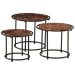 vidaXL Tables gigognes 3 Pièces bois massif de récupération