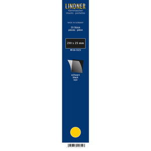 Bandes simple soudure 210 x 25 mm pour timbres-poste. Fond - Noir