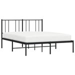 vidaXL Cadre de lit métal avec tête de lit noir 140x190 cm