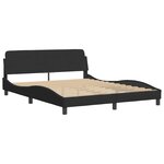 vidaXL Lit avec matelas noir 160x200 cm velours