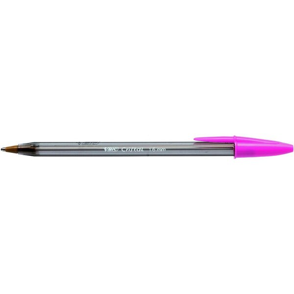 Stylo bille CRISTAL FUN 1 6 mm Pointe Large Encre Rose x 20 BIC