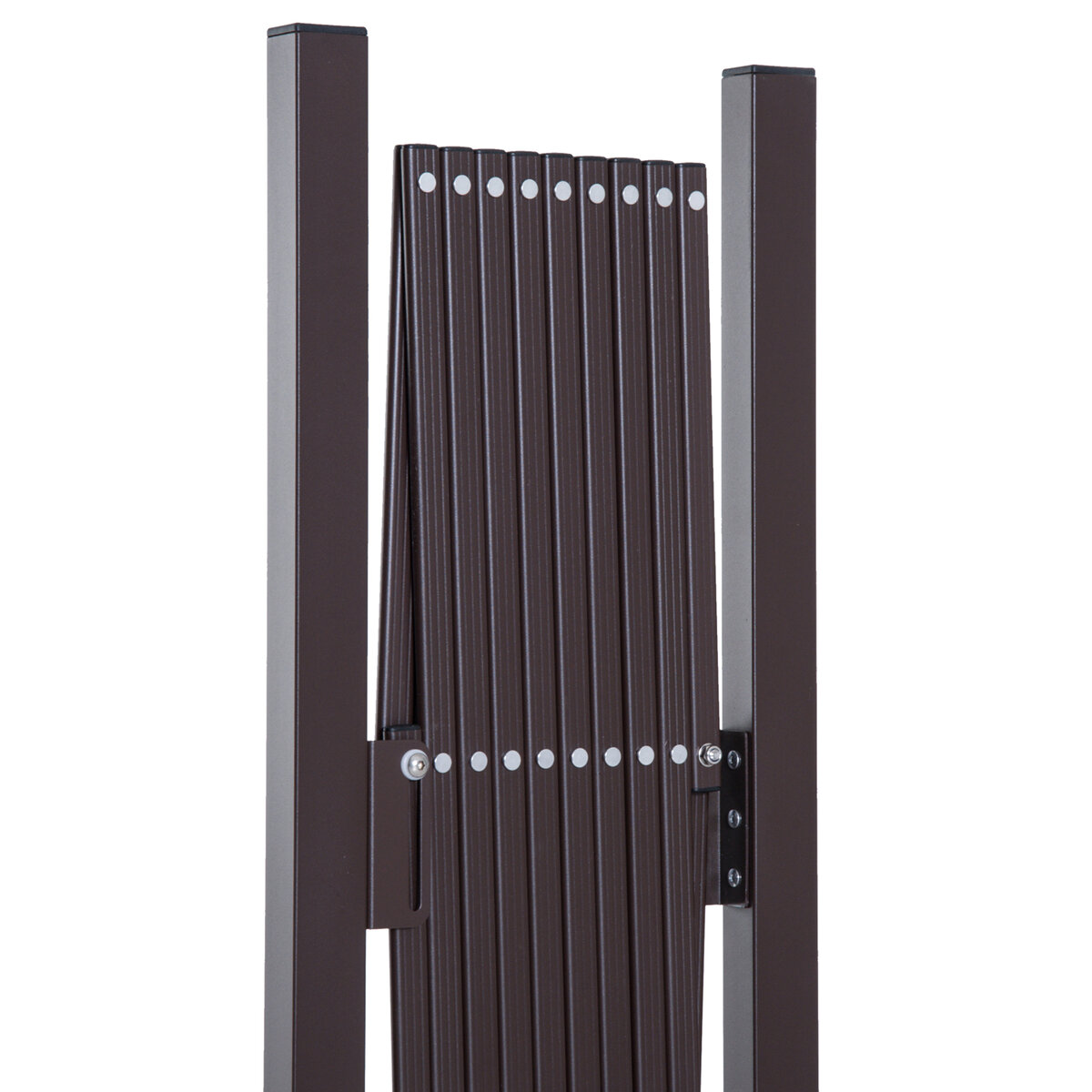 Outsunny Barrière Extensible rétractable barrière de sécurité 300L x 31l x  104H cm alu métal Chocolat