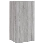 vidaXL Meuble TV muraux 3 Pièces avec lumières LED sonoma gris
