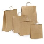 Sac kraft brun à poignées torsadées raja 46 x 36 x 14 cm (lot de 100)