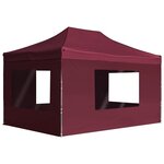 vidaXL Tente de réception pliable et parois Aluminium 4 5x3 m Bordeaux