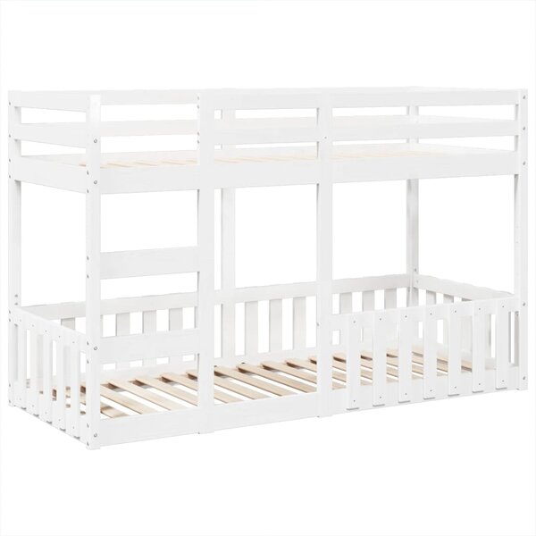 vidaXL Lit superposé Blanc 75x190 cm Bois de pin massif