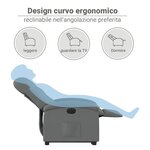 vidaXL Fauteuil inclinable électrique gris foncé tissu