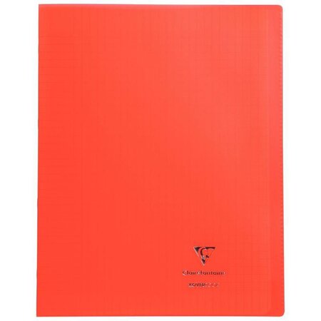 Cahier KOVERBOOK piqûre 96 pages seyès 90 g  couverture pp protège cahier rabat rouge  24 x 32 cm CLAIREFONTAINE