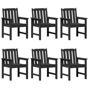vidaXL Chaise de jardin 6 Pièces Noir 65 5 x 59 x 88 cm Polyéthylène