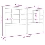 vidaXL Tête de lit Noir 185 5x4x100 cm Bois massif de pin