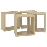 vidaXL Étagères cube murales 4 Pièces Chêne sonoma 26x15x26 cm
