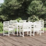 vidaXL Ensemble à dîner de jardin 7 Pièces blanc bois massif de pin