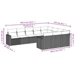 vidaXL Salon de jardin avec coussins 10 Pièces beige résine tressée