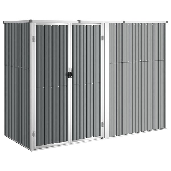 vidaXL Abri à outils de jardin Gris 225x89x161 cm Acier galvanisé