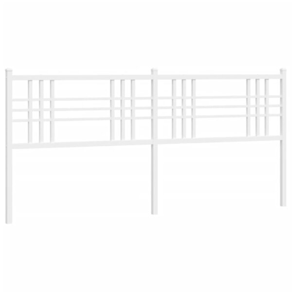 vidaXL Tête de lit métal blanc 180 cm