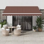 vidaXL Auvent manuel rétractable avec LED marron 400x350 cm