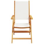 vidaXL Ensemble à manger de jardin 7 Pièces blanc crème tissu bois massif