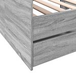 vidaXL Lit de jour avec tiroirs sans matelas sonoma gris 100x200 cm