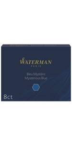 Waterman boîte de 8 cartouches longues couleur bleu mystère pour stylo plume