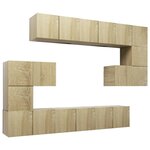 vidaXL Ensemble de meubles TV 10 Pièces Chêne sonoma Bois d'ingénierie