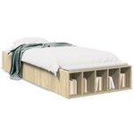 vidaXL Cadre de lit chêne sonoma 100x200 cm bois d'ingénierie