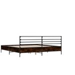 vidaXL Cadre de lit chêne marron 140x190 cm bois d'ingénierie et métal