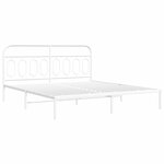 vidaXL Cadre de lit métal avec tête de lit blanc 183x213 cm