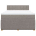 vidaXL Sommier à lattes de lit avec matelas Taupe 160x200 cm Tissu