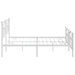 vidaXL Cadre de lit métal avec tête de lit/pied de lit blanc 193x203cm
