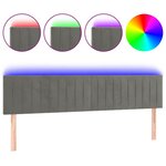 vidaXL Tête de lit à LED Gris clair 180x5x78/88 cm Velours