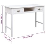 vidaXL Buffet Blanc 108x45x76 cm Bois de Paulownia massif