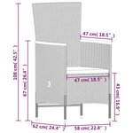vidaXL Ensemble à manger de jardin avec coussins 7 Pièces Gris