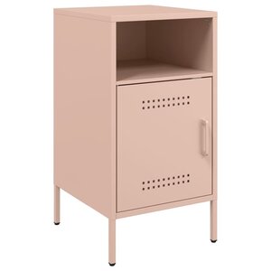 vidaXL Table de chevet rose 36x39x68 cm acier laminé à froid
