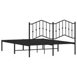 vidaXL Cadre de lit métal avec tête de lit noir 135x190 cm