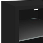 vidaXL Unités murales TV avec LED 7 Pièces noir bois d'ingénierie
