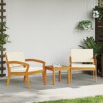 vidaXL Ensemble Bistro 3 pièces avec coussins - Bois d'acacia massif