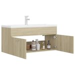 vidaXL Armoire d'évier avec lavabo intégré Chêne sonoma Aggloméré
