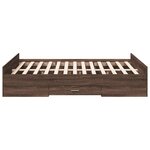 vidaXL Cadre de lit et tiroirs chêne marron 120x200 cm bois ingénierie