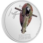 Pièce de monnaie 2 Dollars Niue 2022 1 once argent BE – Vaisseau de combat de Boba Fett