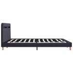 vidaXL Cadre de lit avec LED gris foncé tissu 180x200 cm