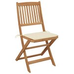 vidaXL Chaises pliables de jardin lot de 8 avec coussins Bois d'acacia